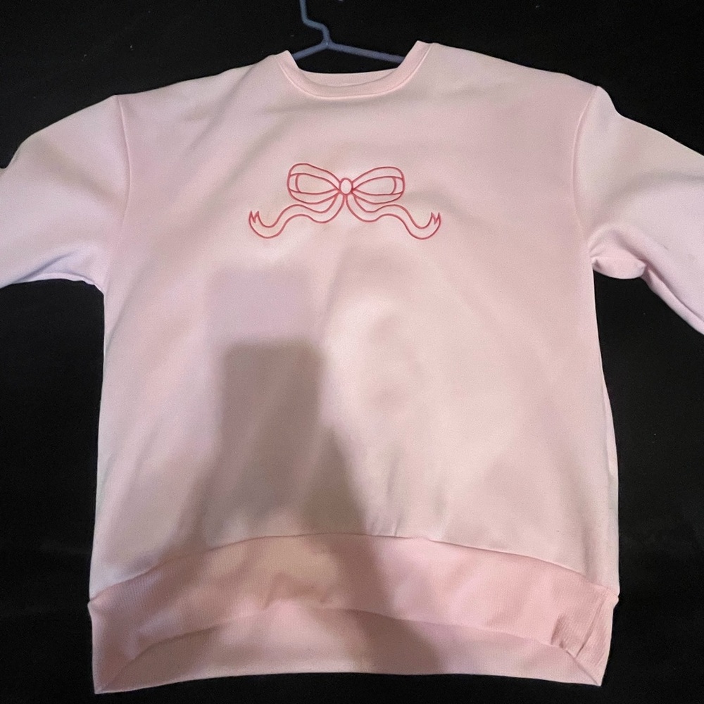 SHEIN Pink Bow Sweatshirt